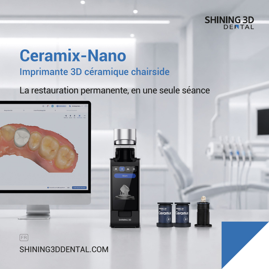 Ceramix-Nano SHINING 3D — imprimante 3D céramique chairside avec capsules Ceramix